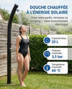 Solarias Douche Solaire 20L – Mitigeur, Rince-pieds, Pour Jardin & Camping — 04 stats capsules jardin