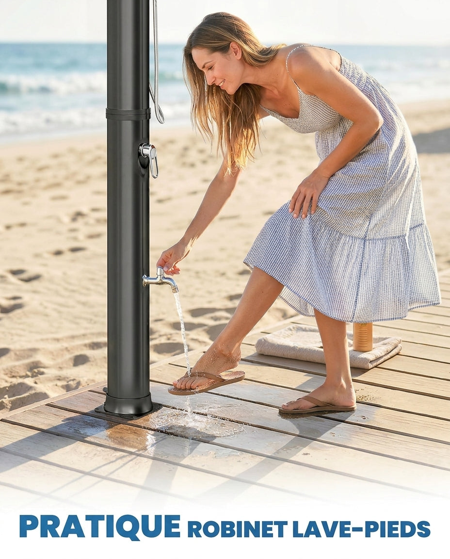 Solarias Douche Solaire 40L – Douchette à Main, Grand Pommeau, Lave-pieds — robinet lave-pieds