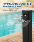 Solarias Douche Solaire 40L – Pomme Rotative 360° — 06 pommeau pivotant 360