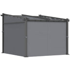 Solarias Pergola, inclus matériel de fixation, toit rétractable, 2,97 m x 2,95 m x 2,3 m, Gris foncé