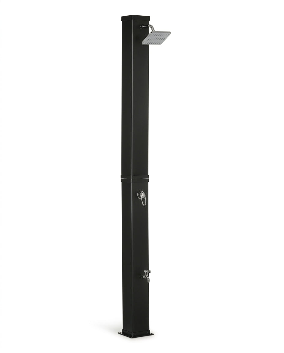 Solarias Douche Solaire 40L – Pomme Rotative 360°, Lave-pieds, Mitigeur — packshot side view