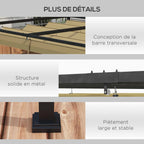 Solarias Pergola coulissante Pergola rétractable 3 x 2 m structure métal époxy anticorrosion toile polyester 180 g/m² kaki