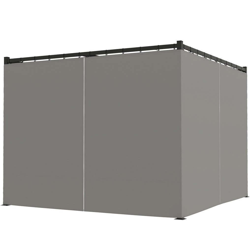 Solarias Pergola de Jardin avec Toit Rétractable et Rideaux, en Métal et Polyester, 300x300x227 cm, Gris clair