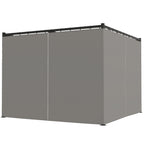 Solarias Pergola de Jardin avec Toit Rétractable et Rideaux, en Métal et Polyester, 300x300x227 cm, Gris clair
