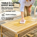 Solarias Salon de Jardin Extérieur 4 Pièces avec Canapé 2 Fauteuils Table Coussins, Acier Résine Tressée, 120x72x73cm, Kaki