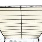 Solarias Pergola tonnelle de jardin auvent 3 x 3 m adossable métal gris polyester imperméabilisé anti-UV crème