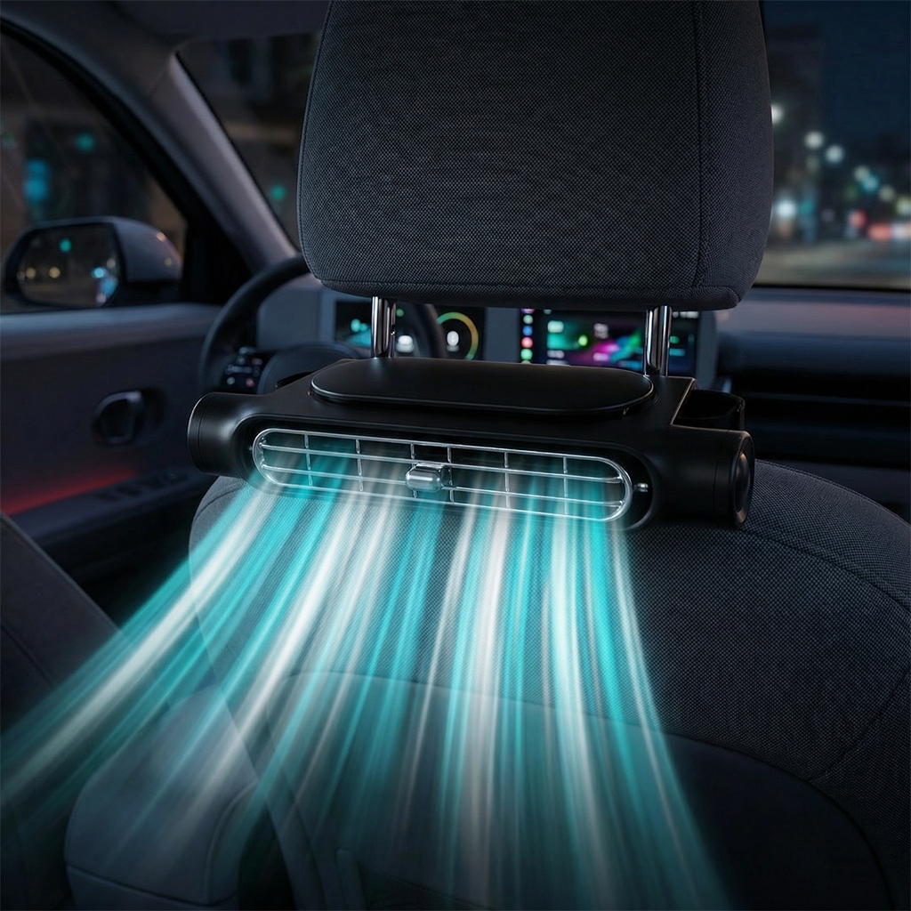 Car Seat Fan for Drivers, 3-Speed Quiet Adjustable Cooling