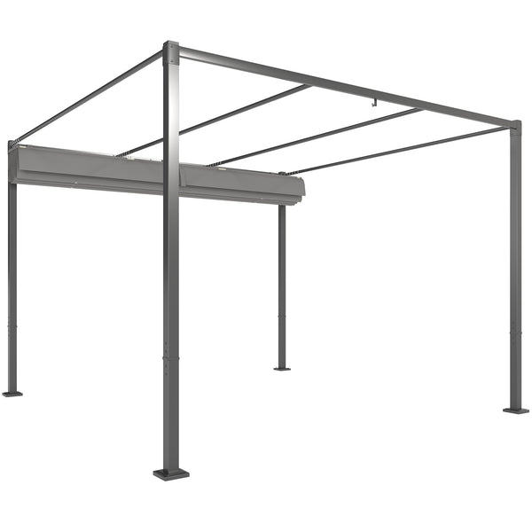 Solarias Pergola Rétractable Coulissante 3 x 3 m tonnelle de Jardin à fixation magnétique Tissu Polyester Haute densité