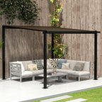 Solarias Pergola jardin extérieur en aluminium 3 x 3 m avec toit en polycarbonate imperméable et système de drainage, gris