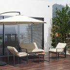 Solarias Salon de jardin 4 pièces 4 personnes avec canapé 2 places, 2 fauteuils et 1 table basse gris