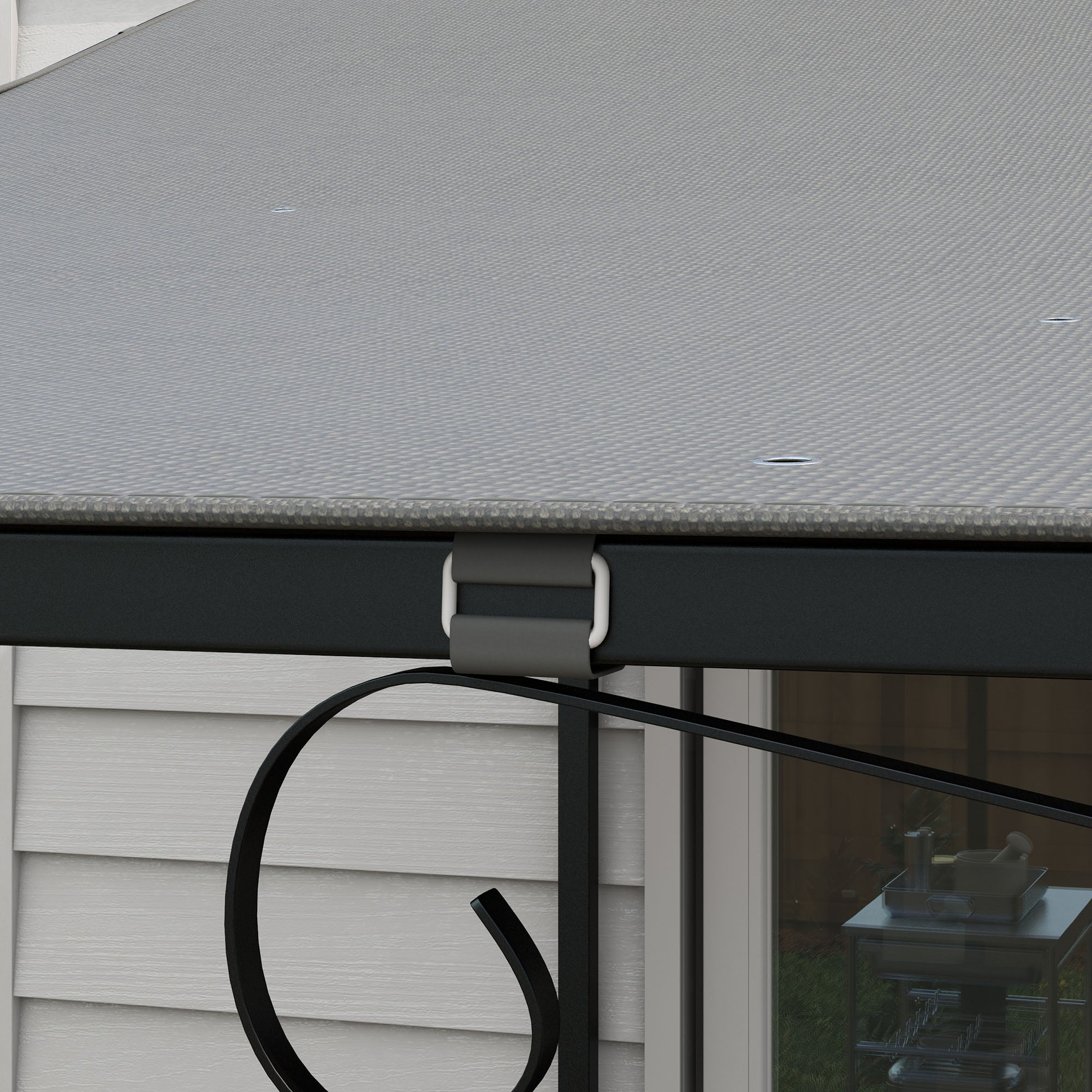 Solarias Telo di Ricambio per Pergola da Giardino 3x3 m avec 16 Trous de Drainage, 297x297 cm, Gris