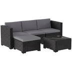 Solarias Ensemble Modulaire de Jardin en Rotin 5 Pièces avec Coussins, Canapé d'Angle Gris
