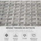 Solarias Ensemble salon de jardin 7 pièces modulables table basse plateau verre trempé coussins déhoussables inclus gris