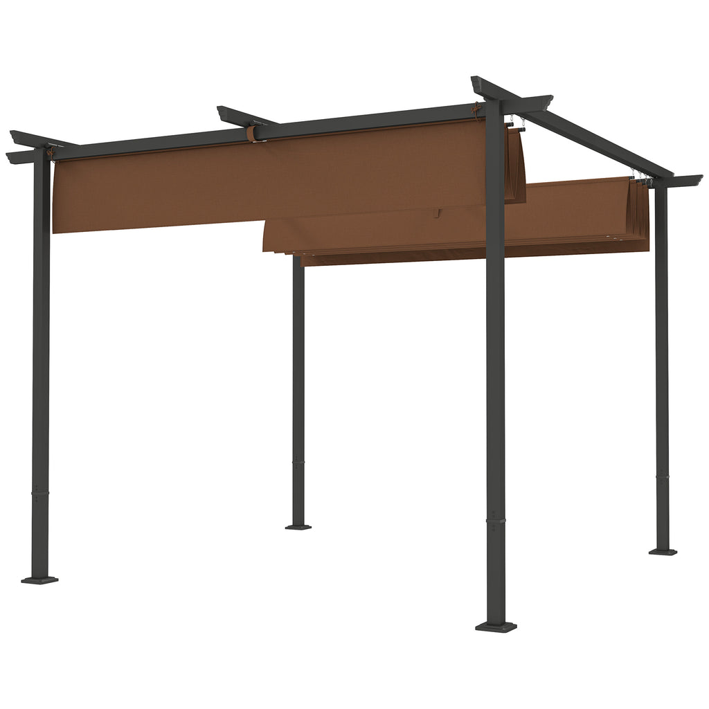 Solarias Pergola jardin exterieur 3x3 m toit coulissante rétractable polyester haute densité 180g/m², abri soleil UPF30+, ma