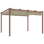 Solarias Pergola de jardin 3 x 4 m, Toit de terrasse réglable, Cadre en aluminium, Protection solaire UPF30+, Bois naturel