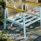 Solarias Ensemble Canapés Jardin 4 Personnes: 2 Fauteuils, Canapé, Table Basse.