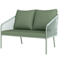 Solarias Canapé de jardin 2 places en résine tressée avec coussins canapé d'extérieur accoudoirs cadre en acier 112x72x76cm 