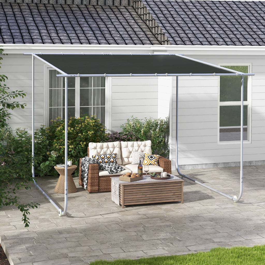 Solarias Pavillon mobile, avec roues, sacs de sable inclus, cadre en métal, 3x3m, Gris