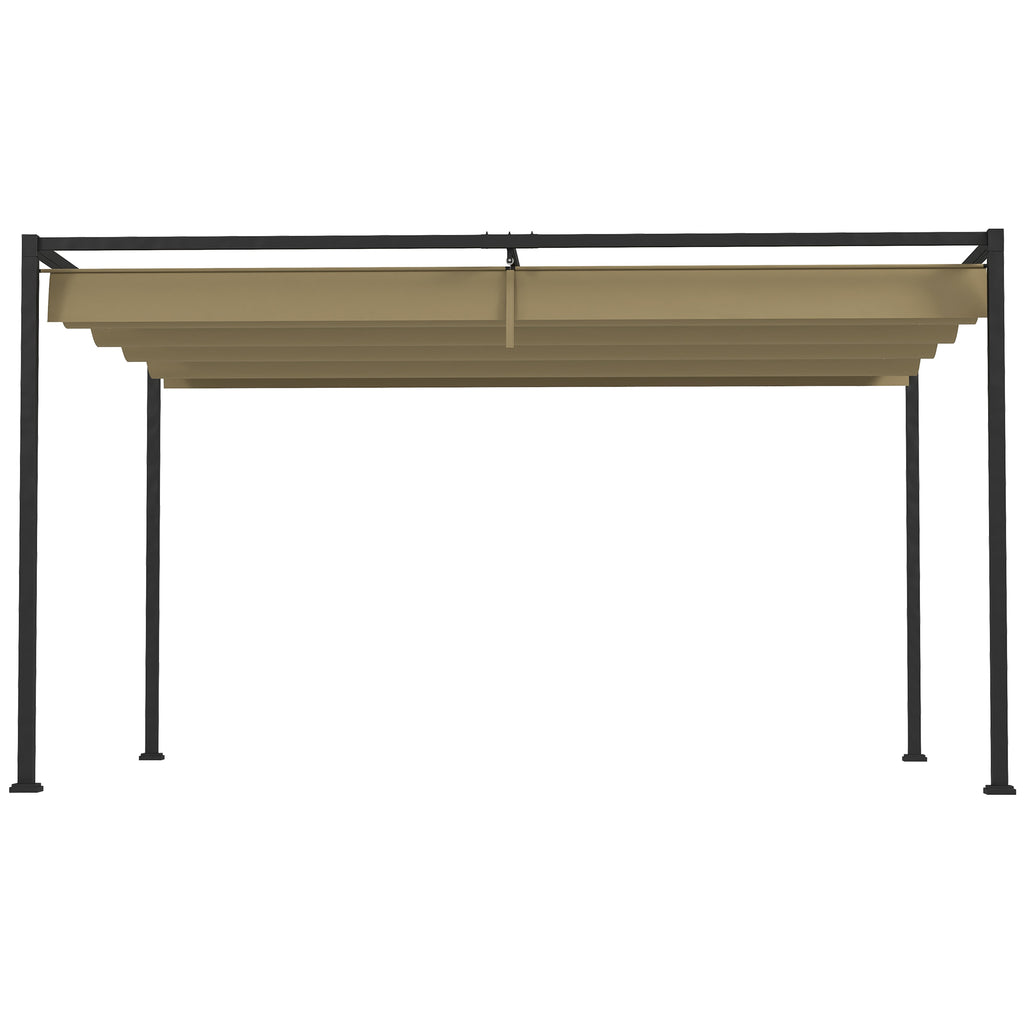 Solarias Pergola coulissante Pergola rétractable 3 x 2 m structure métal époxy anticorrosion toile polyester 180 g/m² kaki