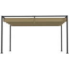 Solarias Pergola coulissante Pergola rétractable 3 x 2 m structure métal époxy anticorrosion toile polyester 180 g/m² kaki