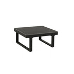 Solarias Salon de jardin d'angle 7 places - Aluminium - ALMARA - Canapé d'angle + 2 tabourets + table - Ecru