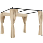 Solarias Pergola 3 x 3 m autoportante avec toit coulissant, 4 parois résistantes aux UV Beige