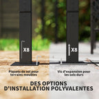 Solarias Pergola jardin exterieur 3x3 m toit coulissante rétractable polyester haute densité 180g/m², abri soleil UPF30+, ma
