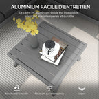 Solarias Ensemble salon de jardin d'angle et convertible 4 pièces avec 2 banquettes, 1 fauteuil d'angle et 1 table basse