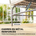 Solarias Canapé de Jardin 2 Places en Résine Tressée Coussins Épais Anti-glisse 120 x 67 x 79 cm Marron