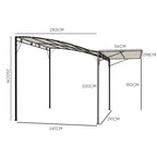 Solarias Pergola tonnelle de jardin avec auvent réglable acier polyester haute densité 3 x 2,5 m crème