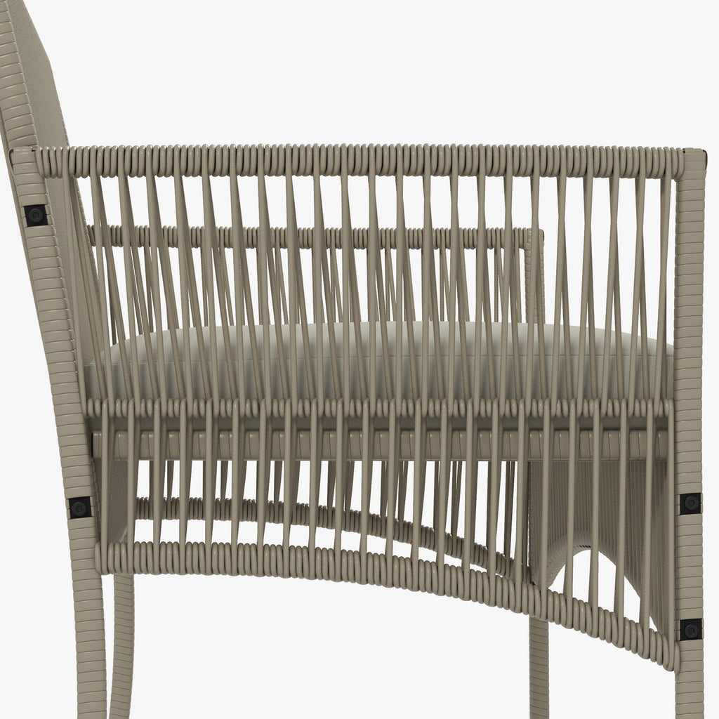 Solarias Ensemble salon de jardin 4 pièces canapé 2 places 2 fauteuils 1 table basse plateau verre trempé