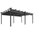 Solarias Pergola rétractable 3,5 x 6 m pergola pour terrasse structure en aluminium + toile polyester - gris foncé