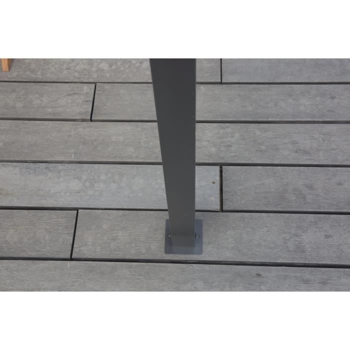 Solarias Pergola KIBA avec toit déroulant - Gris - 3 x 3 m