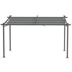 Solarias Pergola rétractable 4 x 3 m structure métal époxy anticorrosion toile Polyester180 g/m² Incluse Gris