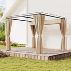 Solarias Pergola 3 x 3 m autoportante avec toit coulissant, 4 parois résistantes aux UV Beige
