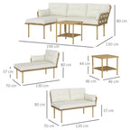 Solarias Salon de jardin d'angle 4 pers. 3 pièces avec 1 table basse coussins grand confort inclus résine tressée crème
