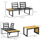 Solarias Salon de Jardin d'angle modulable avec table basse aluminium 5 places 3 pièces 8 coussins inlcus gris foncé