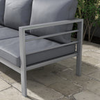 Solarias Canapé de jardin 3 places avec coussins d'assise et dossier - canapé extérieur en aluminium 185L x 66l x 64H cm