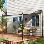 Solarias Pergola de 2,5 x 3 m, Pavillon de Jardin Monté sur Mur, Résistant à l'eau, Cadre en Métal, Trous de drainage, Toit 