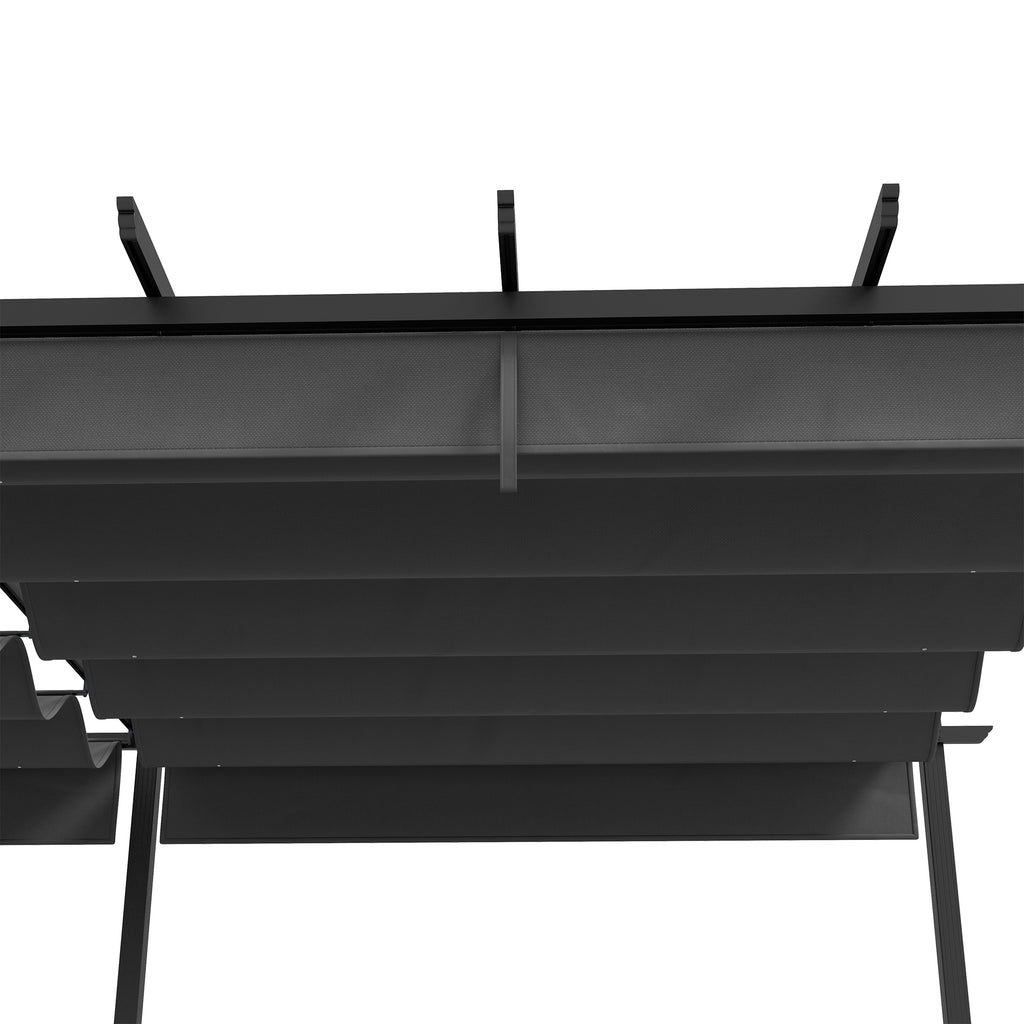 Solarias Pergola rétractable 3,5 x 6 m pergola pour terrasse structure en aluminium + toile polyester - gris foncé