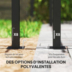 Solarias Pergola de jardin exterieur 3 x 4 m, toit rétractable et rideaux, anti-UV UPF30+, pour barbecue, patio, terrasse, c