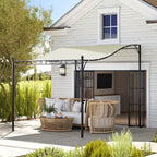Solarias Pergola de 2,5 x 3 m, Pavillon de Jardin Monté sur Mur, Résistant à l'eau, Cadre en Métal, Trous de drainage, Toit 