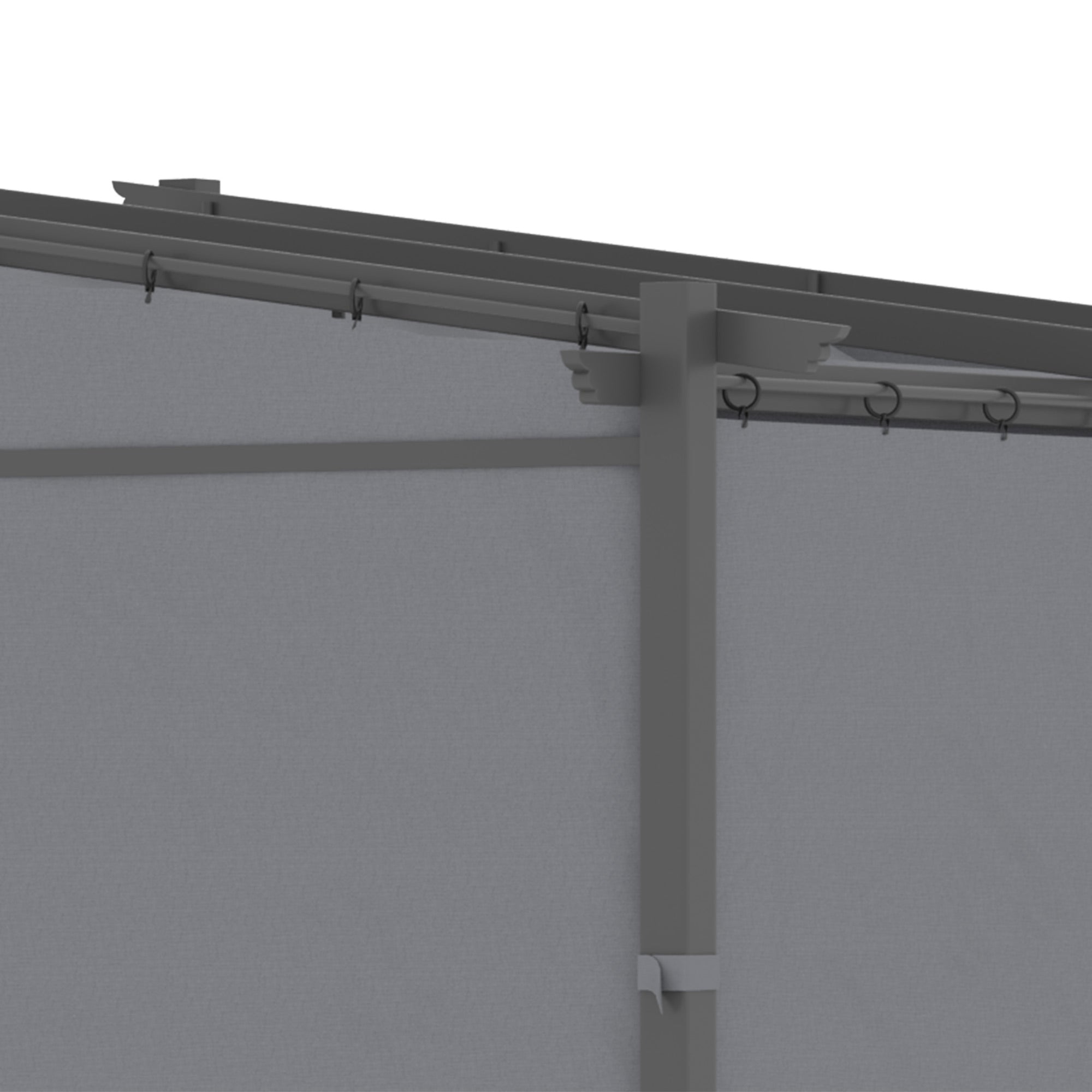 Solarias Pergola, inclus matériel de fixation, toit rétractable, 2,97 m x 2,95 m x 2,3 m, Gris foncé