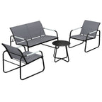 Solarias Set de mobilier de jardin 4 places Respirant Salon de jardin avec canapé 2 places 2 fauteuils Tressage corde Table 