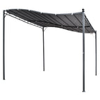 Solarias Pergola tonnelle de jardin auvent 3 x 3 m adossable métal gris polyester imperméabilisé anti-UV gris