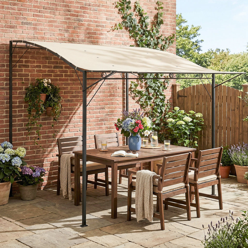 Solarias Pergola tonnelle de jardin avec auvent réglable acier polyester haute densité 3 x 2,5 m crème
