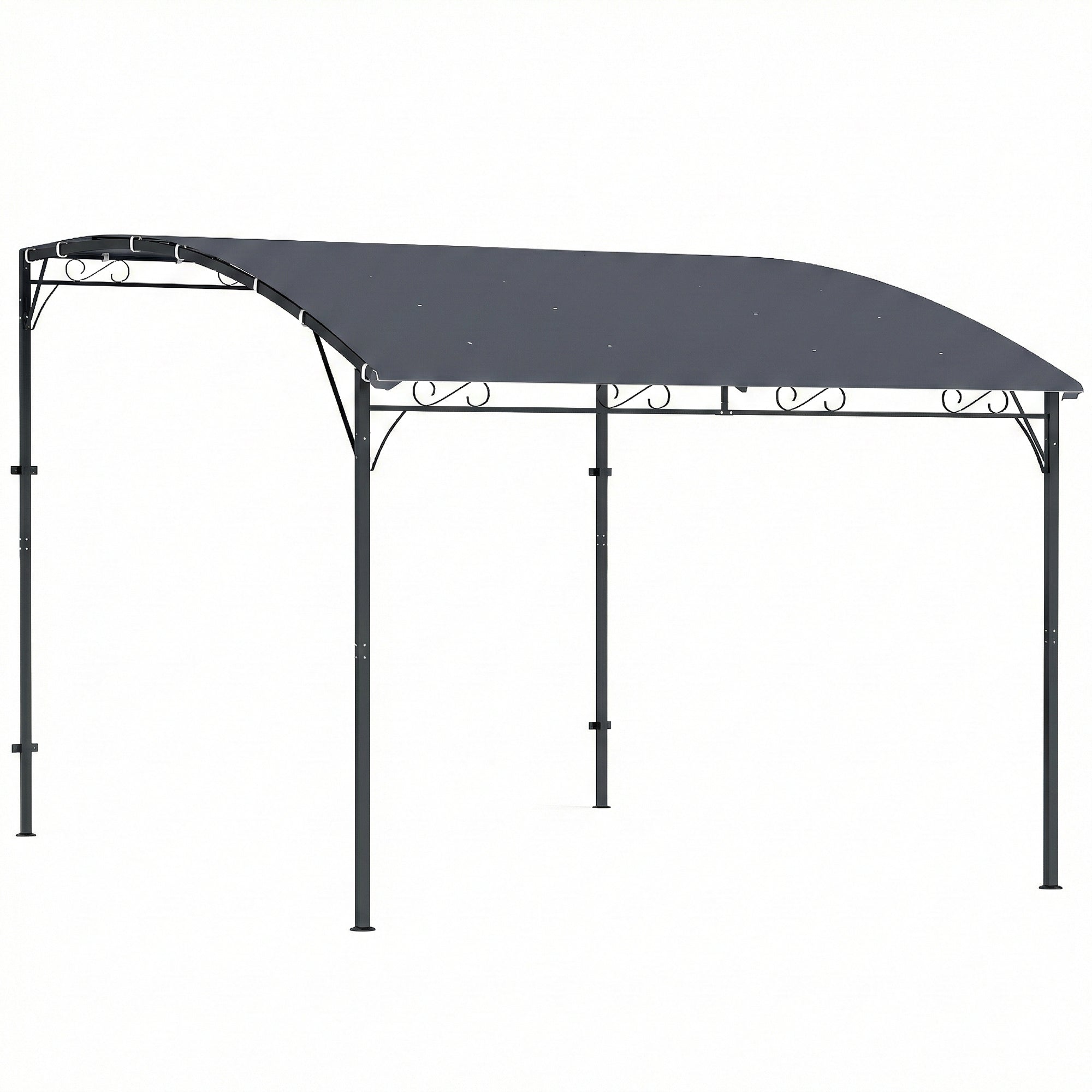 Solarias Gazebo Pergola de jardin avec trous de drainage 3,8x2,8m Gris