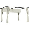 Solarias Pergola 3 x 3 m avec Auvent Rétractable et Rideaux, Abri de Soleil UPF30+ pour Jardin, Terrasse, Extérieur