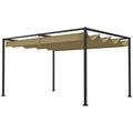 Solarias Pergola coulissante Pergola rétractable 3 x 2 m structure métal époxy anticorrosion toile polyester 180 g/m² kaki