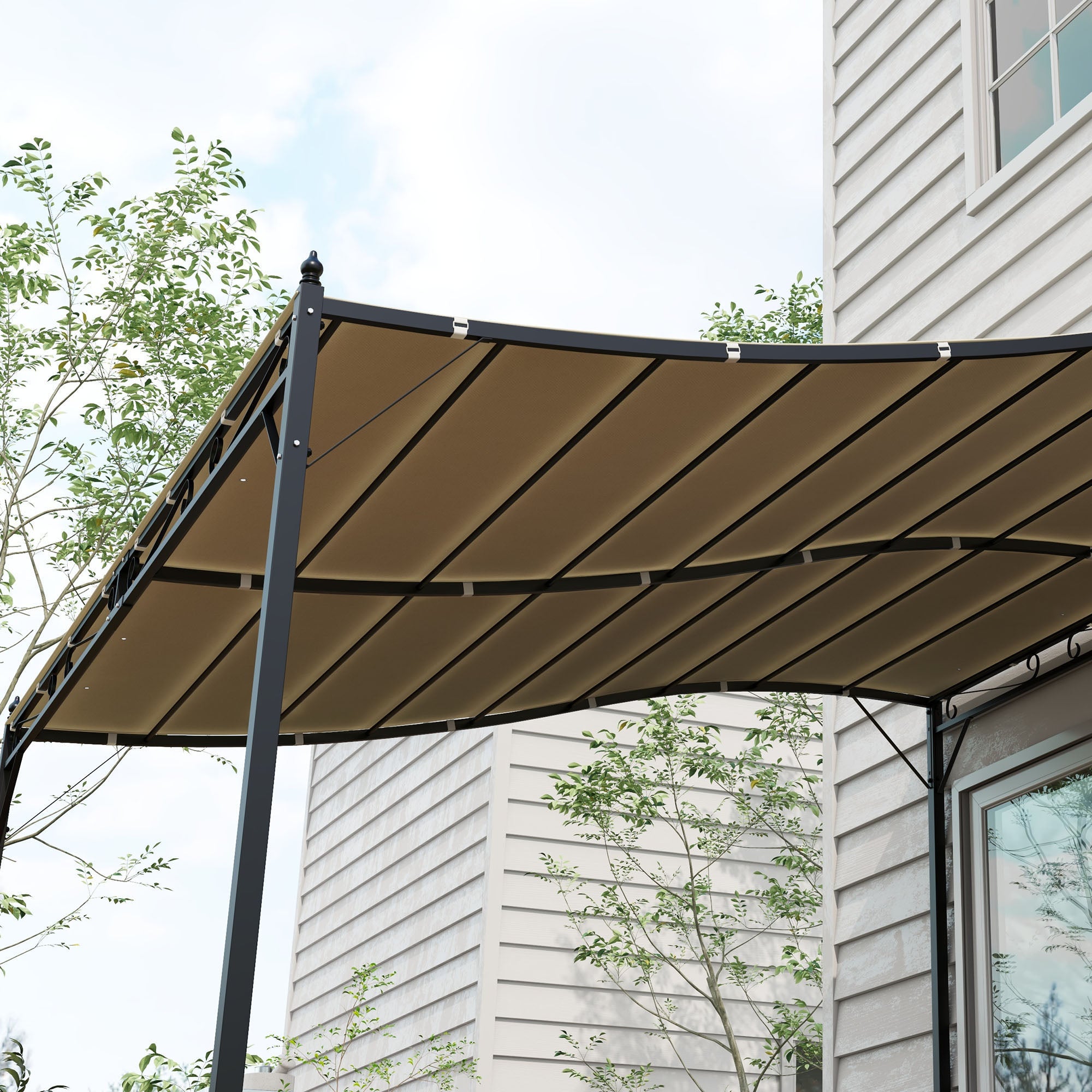 Solarias Pergola de jardin en toile 2.5x3 m avec 8 Trous de Drainage, en Polyester, 297x243 cm, Beige